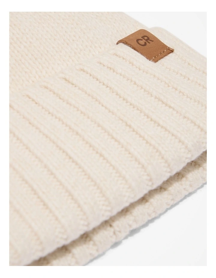 Bear Knit Beanie in Oatmeal Marle image 2