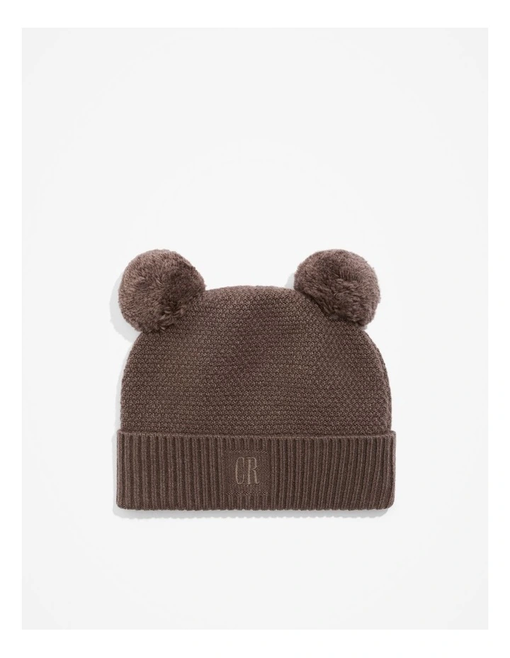 Knit Beanie in Chocolate image 1