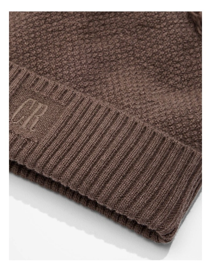Knit Beanie in Chocolate image 3