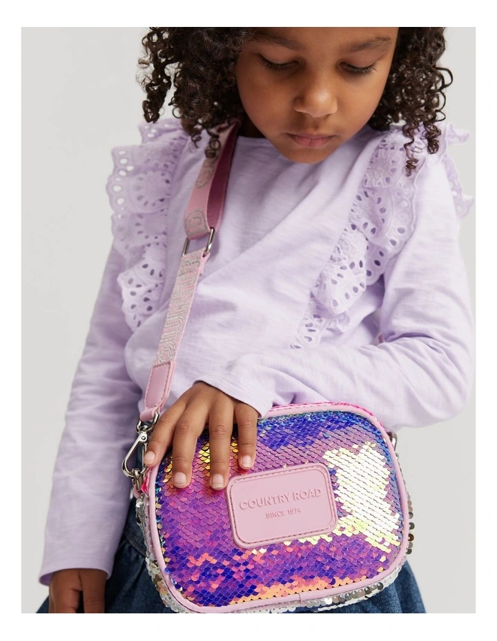 Soft Crossbody Bag in Sequin Pink image 2