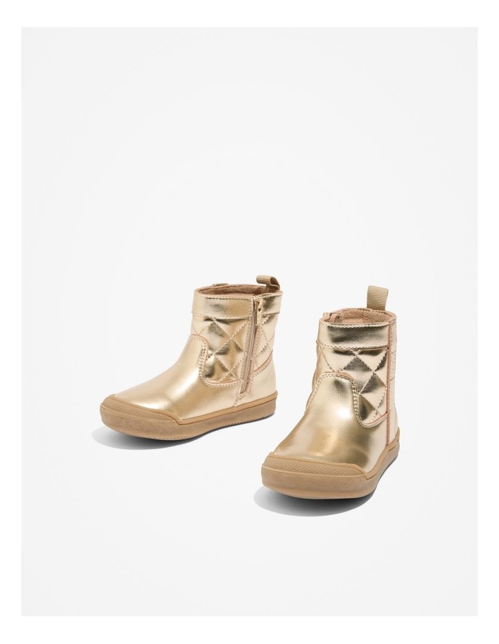 Quilted Boot in Soft Gold Brown