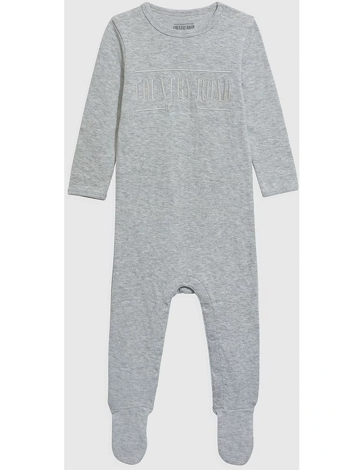 Unisex Cotton Heritage Jumpsuit in Light Grey Marle image 1