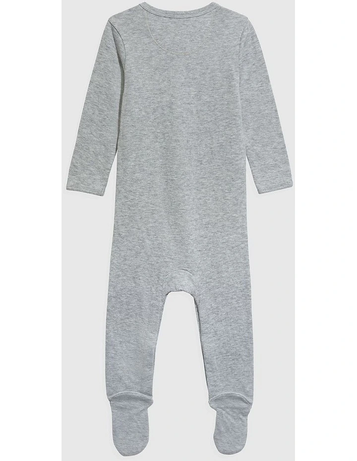 Unisex Cotton Heritage Jumpsuit in Light Grey Marle image 3