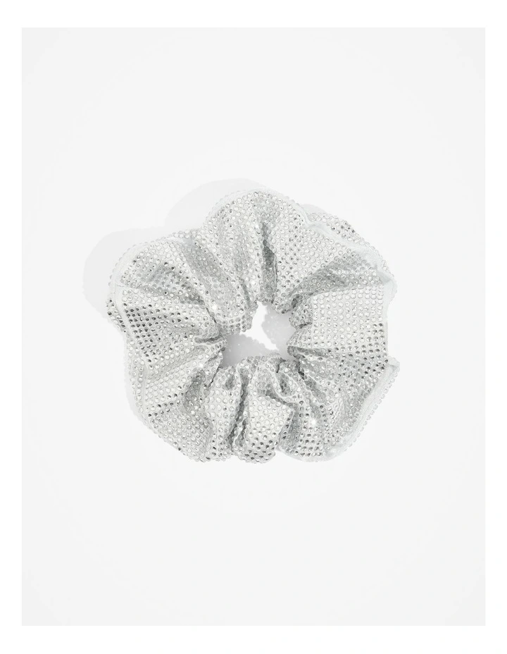 Crystal Scrunchie in Silver Glitter image 1
