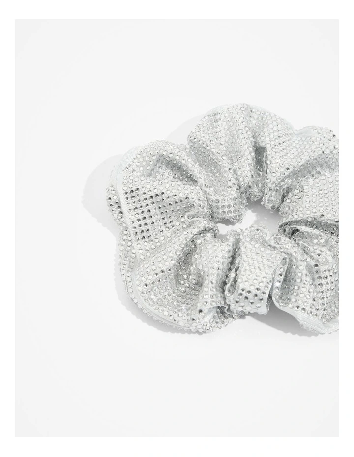 Crystal Scrunchie in Silver Glitter image 2
