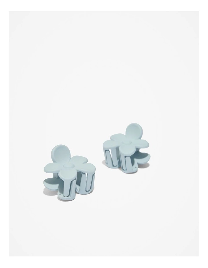 Medium Flower Clip Pack Of 2 in Ice Blue image 2