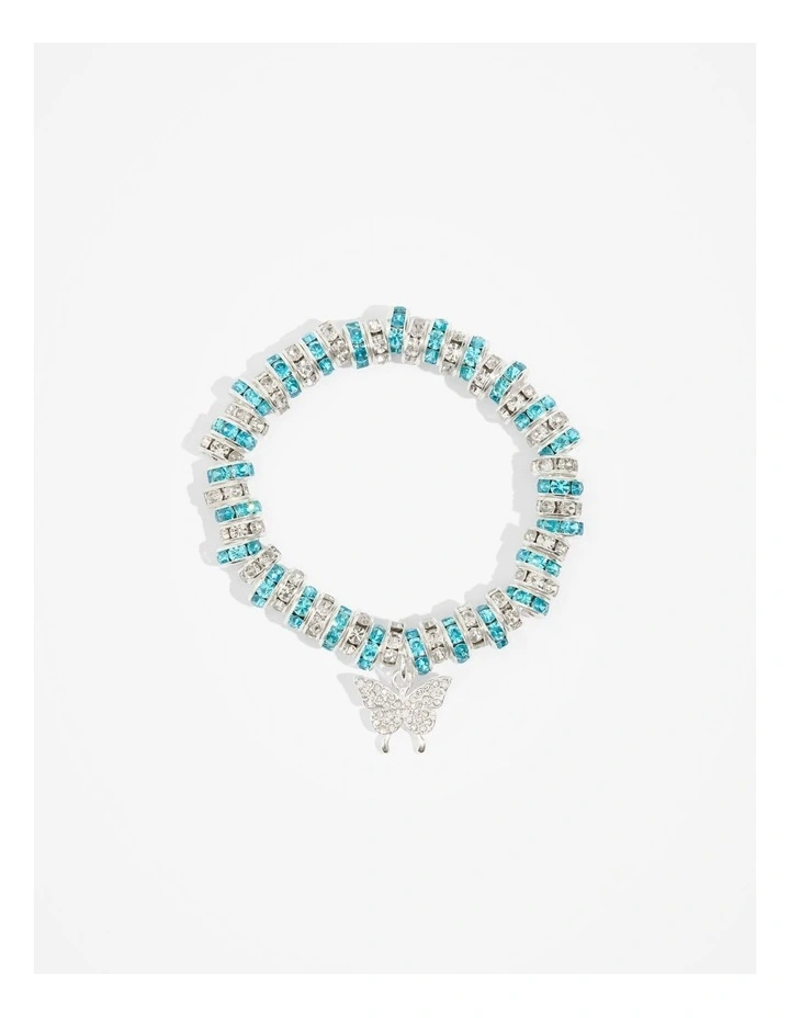 Crystal Charm Bracelet in Soft Blue image 1