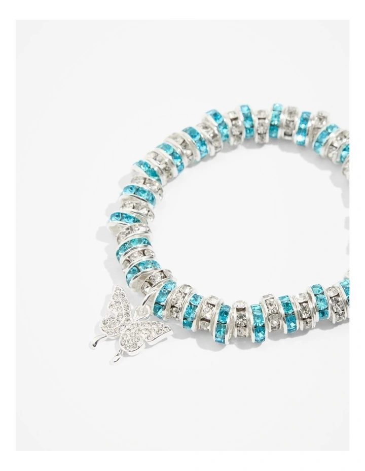 Crystal Charm Bracelet in Soft Blue image 2