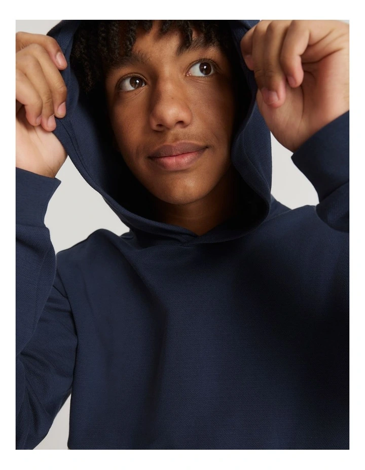 Teen Cotton Blend Logo Hooded T-Shirt in Light Grey Marle image 3