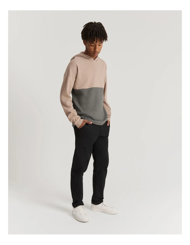 Teen Cotton Blend Logo Hooded T-Shirt in Mushroom image 3