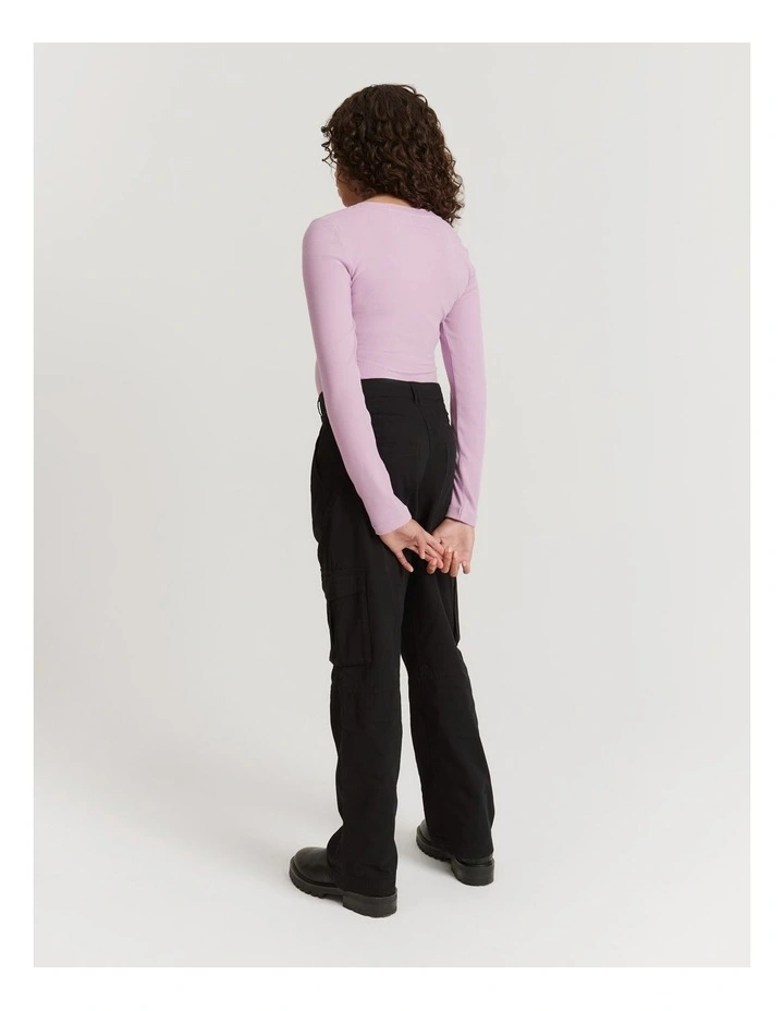 Teen Cargo Pant in Black image 4