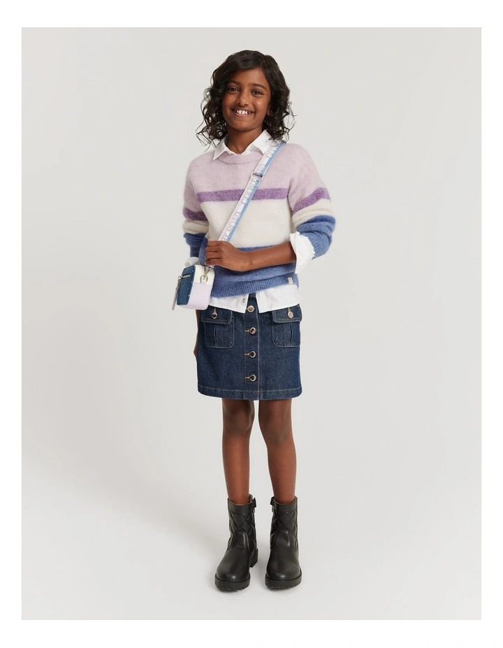Stripe Knit Pullover in Multi Stripe image 2