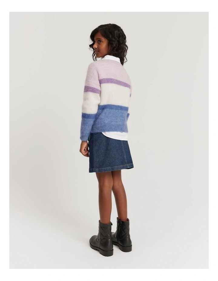 Stripe Knit Pullover in Multi Stripe image 3