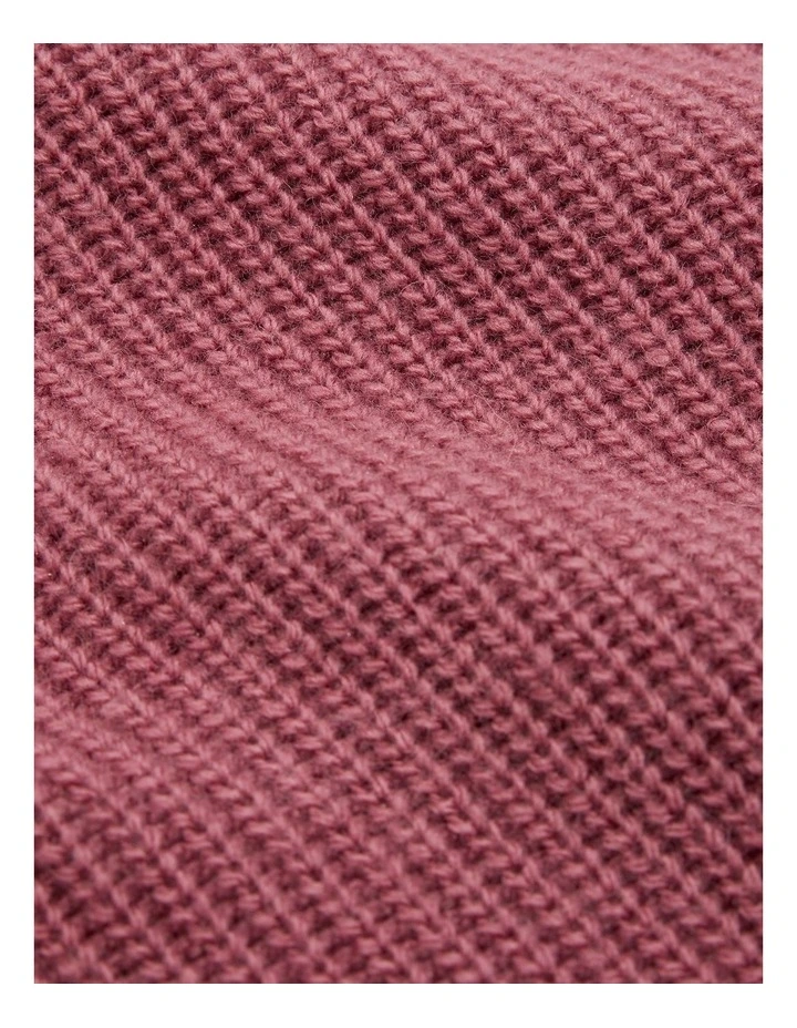 Contrast Knit Pullover in Deep Rose image 5