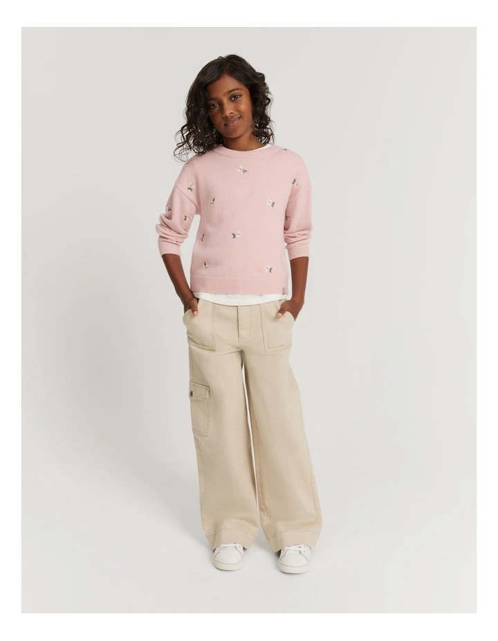 Country Road Flower Knit Pullover in Mineral Pink | MYER
