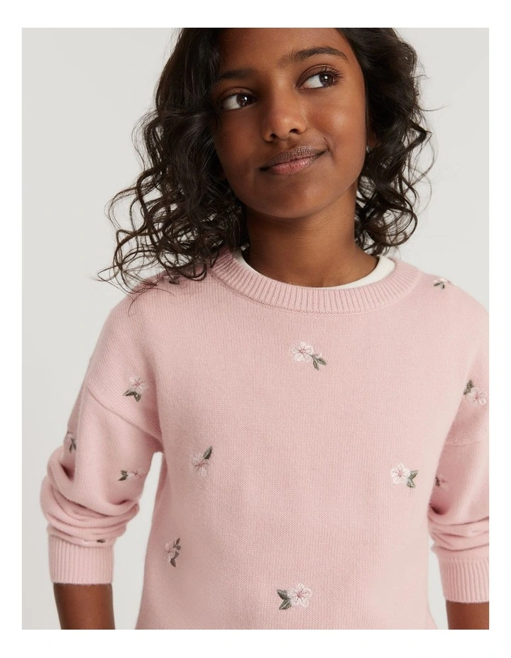 ANDMARY Rosie flower knit tops ピンク ANDMARY】Rosie flower knit tops