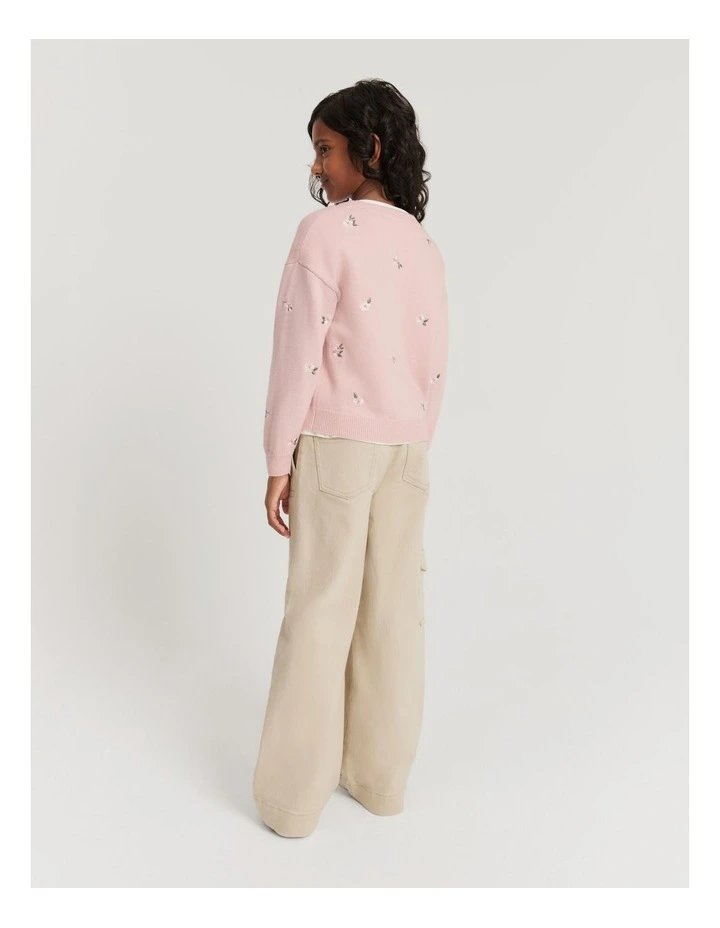 Flower Knit Pullover in Mineral Pink image 3