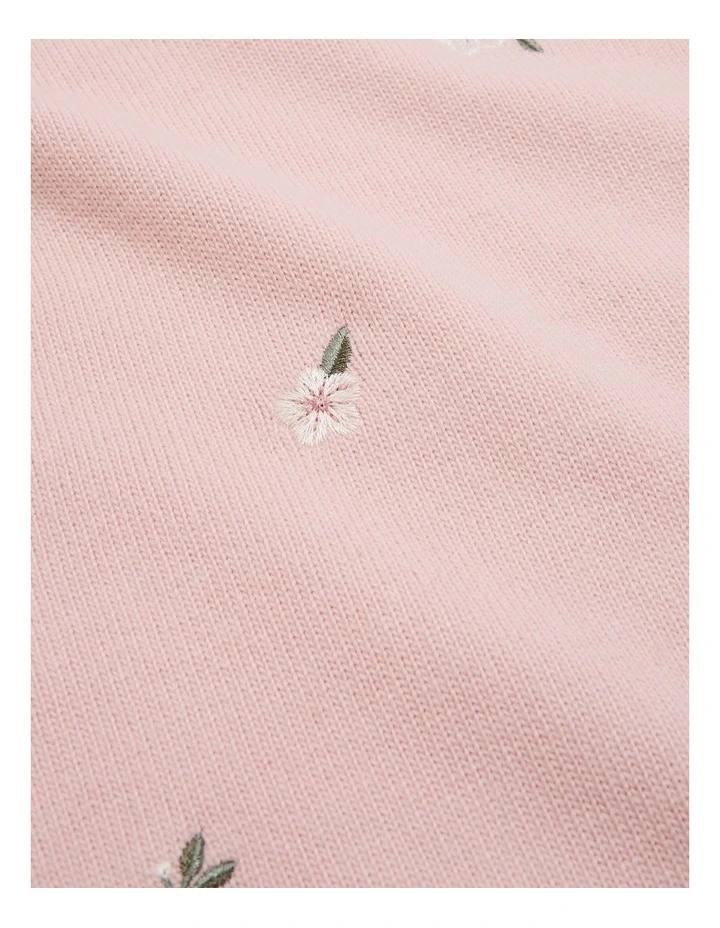 Flower Knit Pullover in Mineral Pink image 5