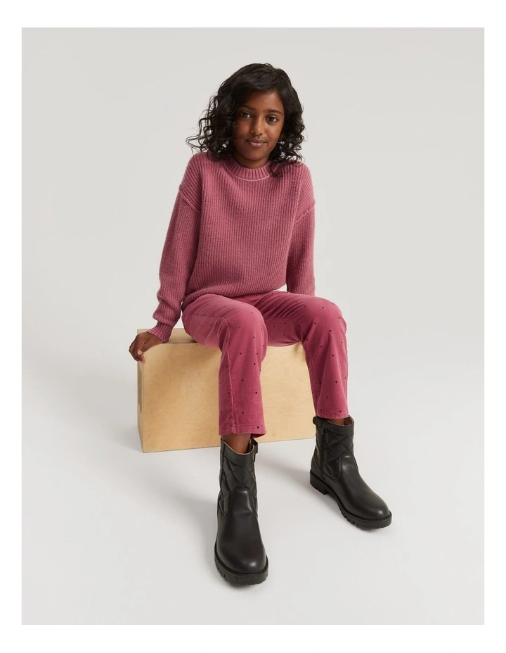 Corduroy Spot Pant in Deep Rose image 1