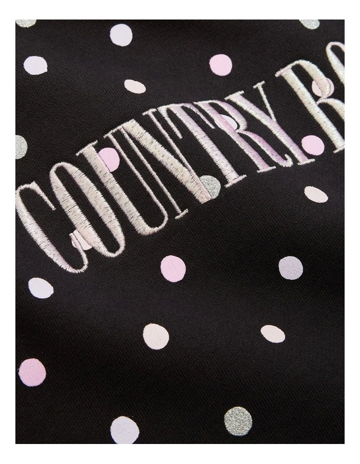 Verified Australian Cotton Heritage Sweat in Multi Spot Black image 2