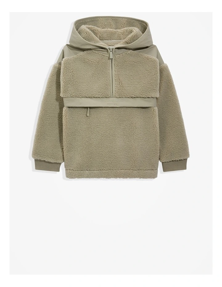 Sherpa Half Zip Sweat in Fern Green image 4