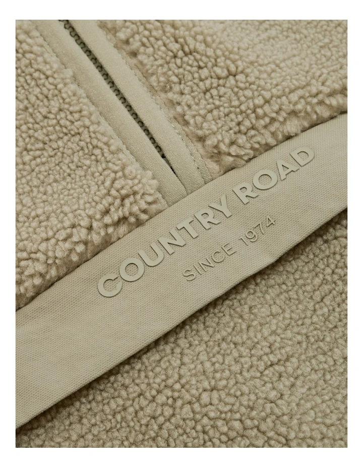 Sherpa Half Zip Sweat in Fern Green image 5