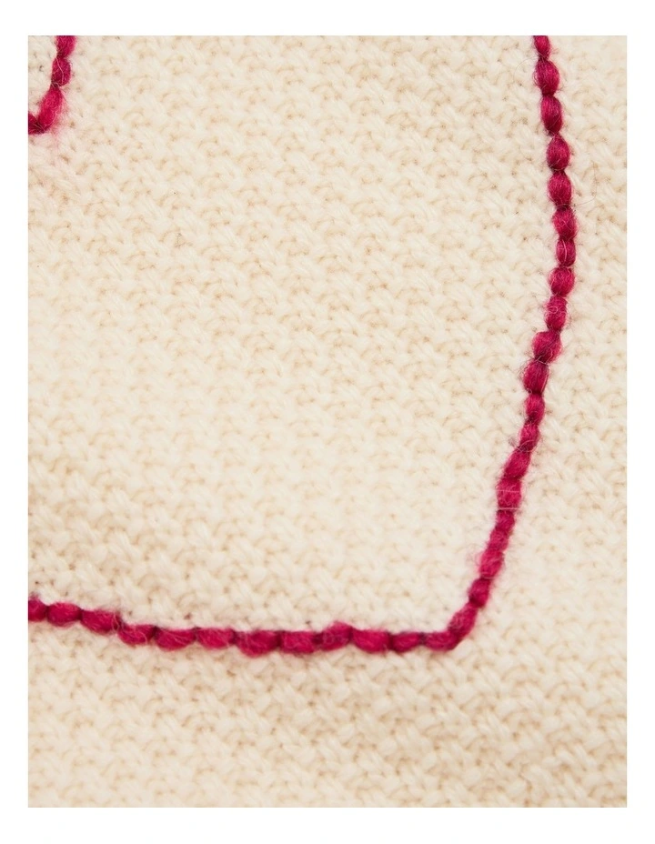 Heart Knit Pullover in Parchment image 5