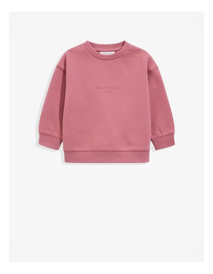 Australian Cotton Modern Logo Sweat in Deep Rose image 1