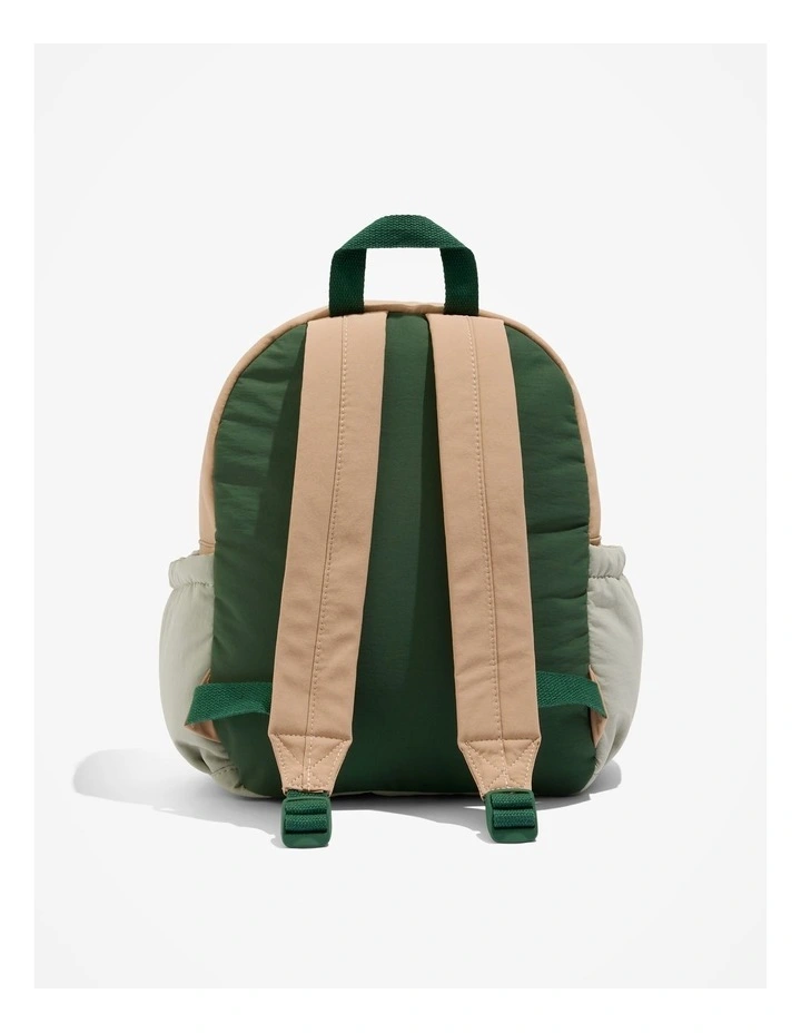 Recycled Nylon Backpack in Khaki Green image 3