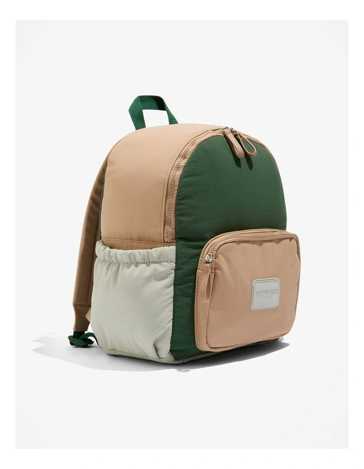 Recycled Nylon Backpack in Khaki Green image 4