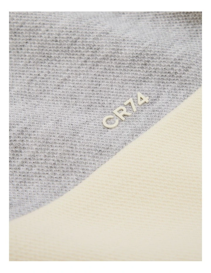 Cotton Block Stripe T-Shirt in Light Grey Marle image 2