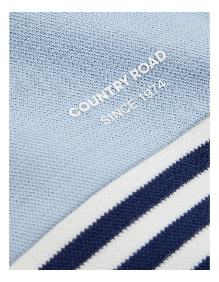 Cotton Logo Hooded T-Shirt in Washed Blue image 2