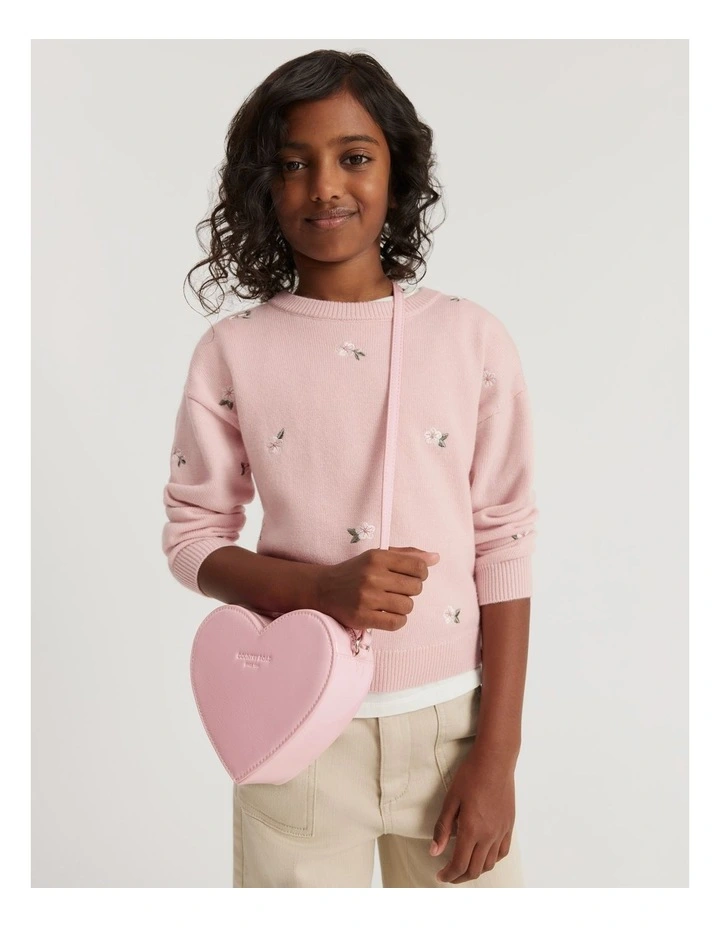 Heart Crossbody Bag in Pink image 2