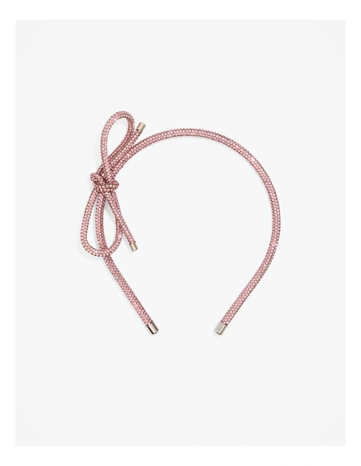 Crystal Bow Headband in Mineral Pink image 1