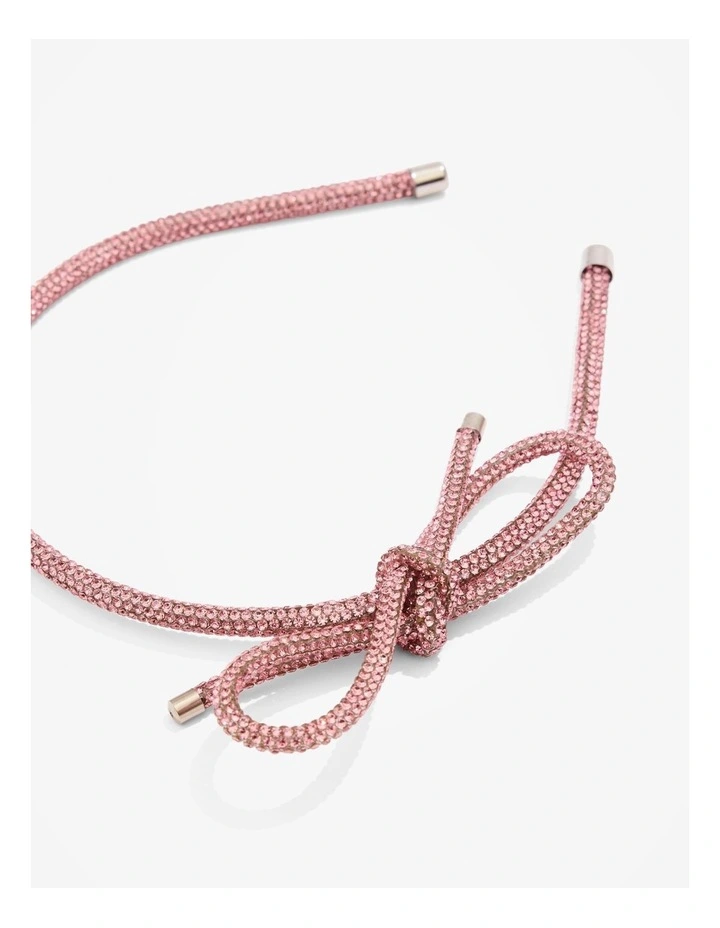Crystal Bow Headband in Mineral Pink image 3