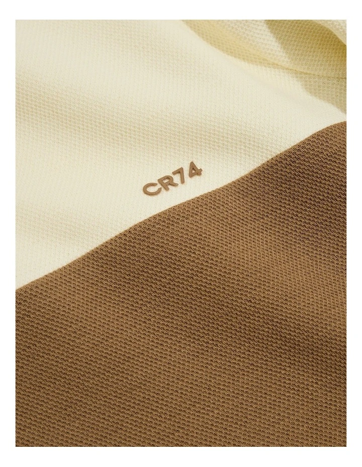 Cotton Block Stripe T-Shirt in Butter image 2