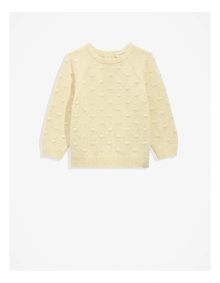 Organically Grown Cotton Speckle Spot Knit in Butter image 1