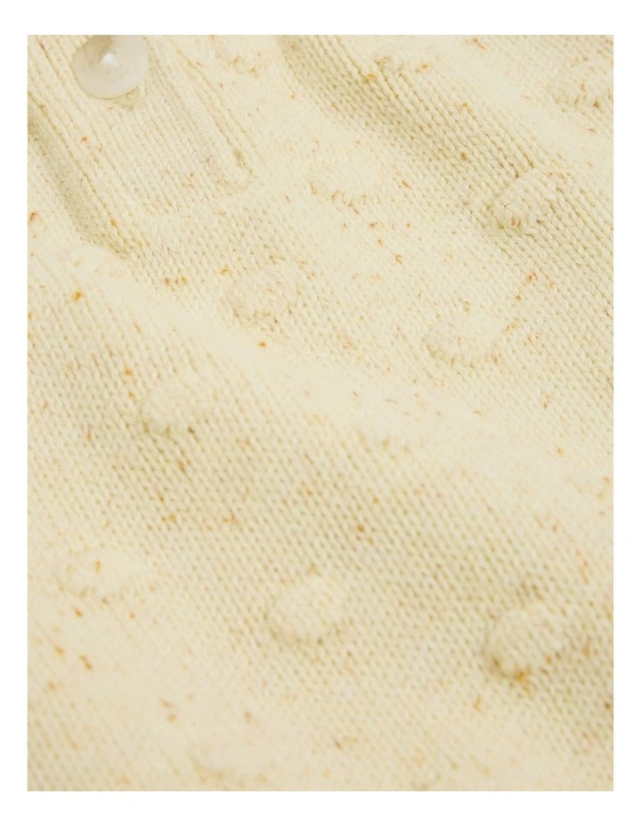 Organically Grown Cotton Speckle Spot Knit in Butter image 2