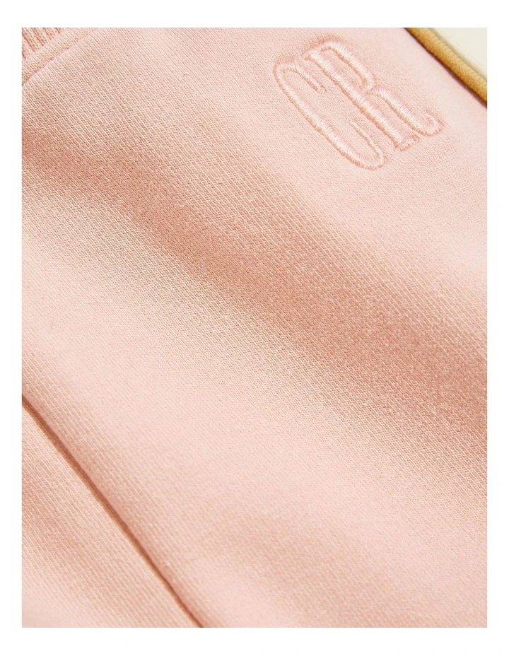 Cotton Spliced Sweat Pant in Antique Pink image 5