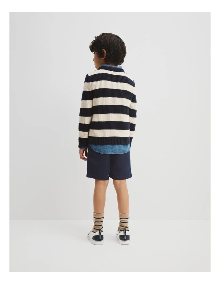 Organically Grown Cotton Classic Stripe Knit in Cream image 4