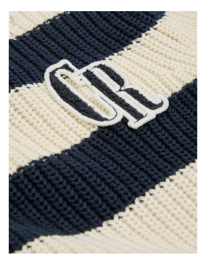 Organically Grown Cotton Classic Stripe Knit in Cream image 6