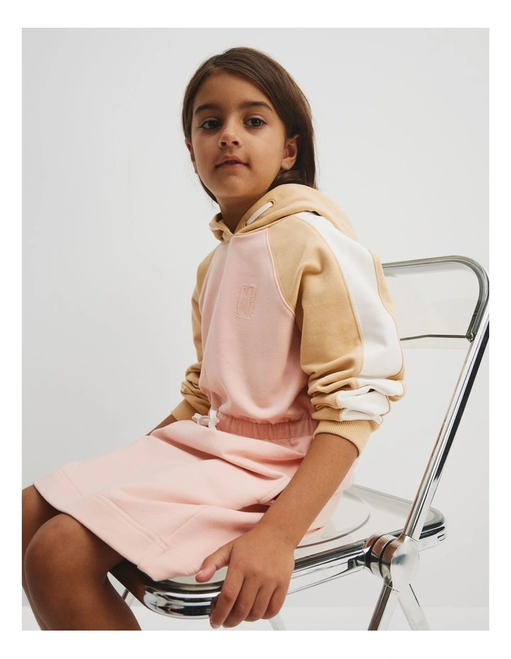 Organically Grown Cotton Spliced Sweat Dress in Antique Pink image 1