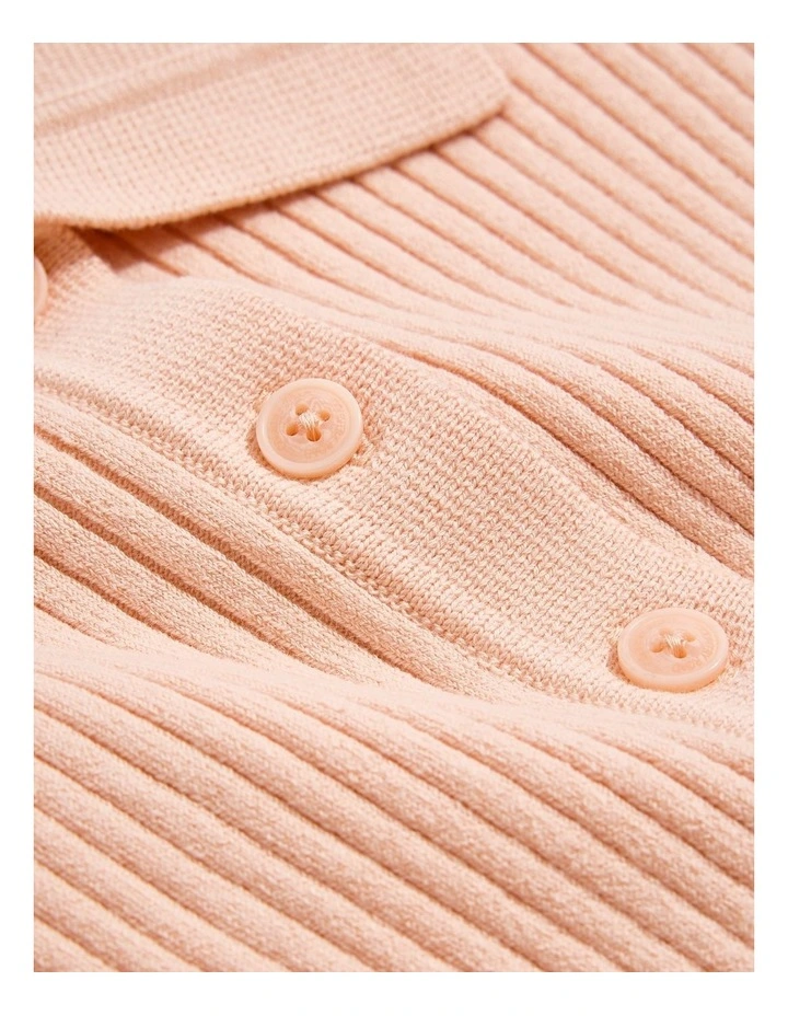 Collared Knit Dress in Antique Pink image 5