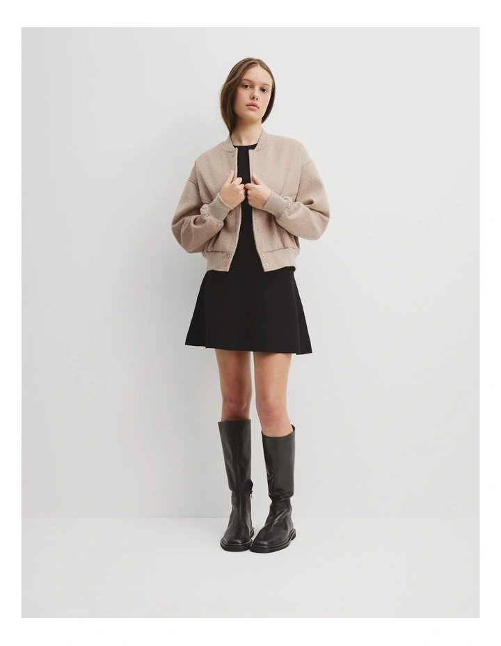 Teen Drop Waist Knit Dress in Black image 1