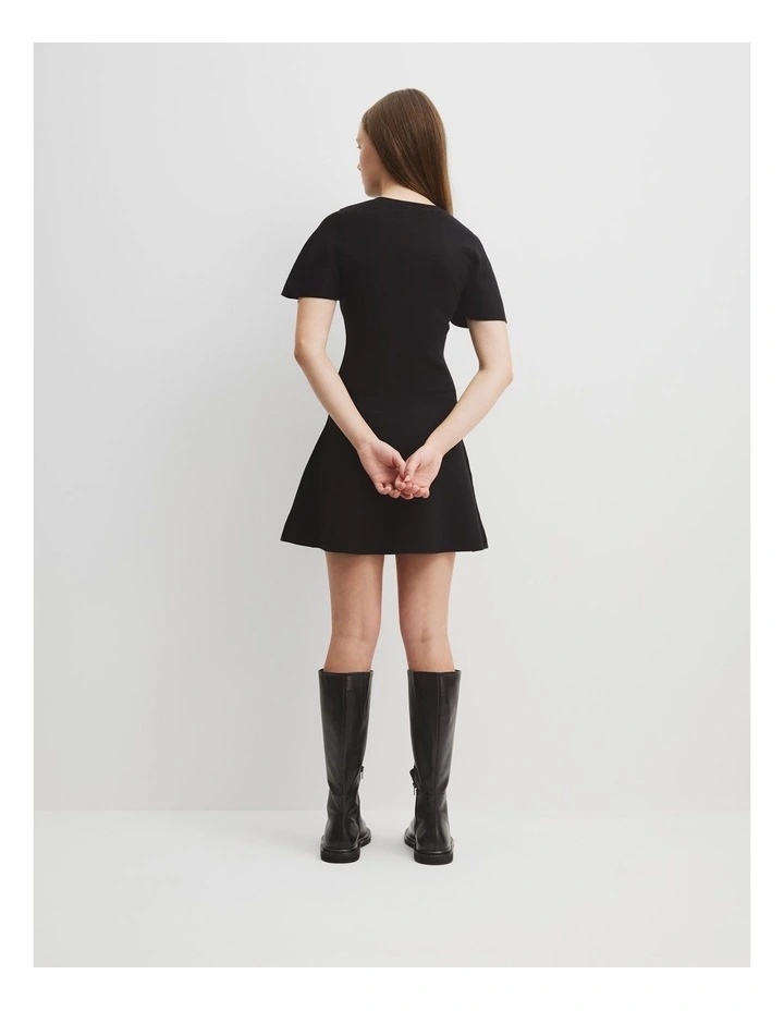 Teen Drop Waist Knit Dress in Black image 4