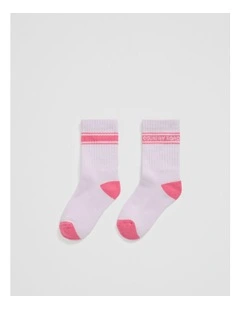 Organically Grown Cotton Blend Sport Crew Sock in Lilac