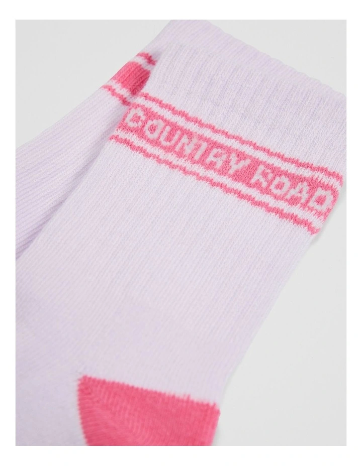 Organically Grown Cotton Blend Sport Crew Sock in Lilac image 2