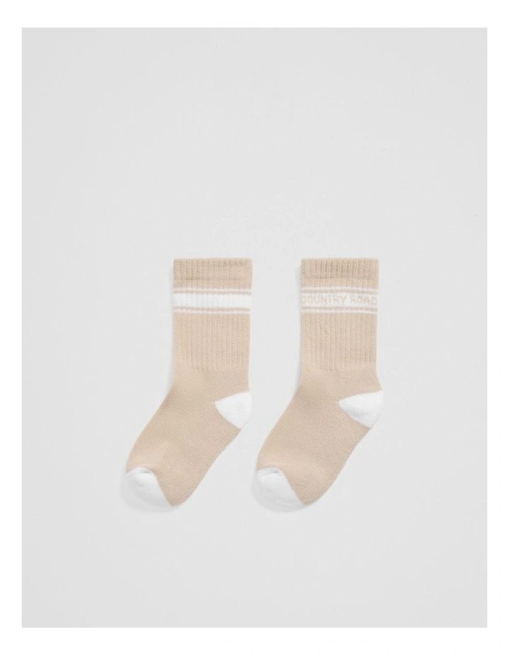 Organically Grown Cotton Blend Sport Crew Sock in Shell image 1