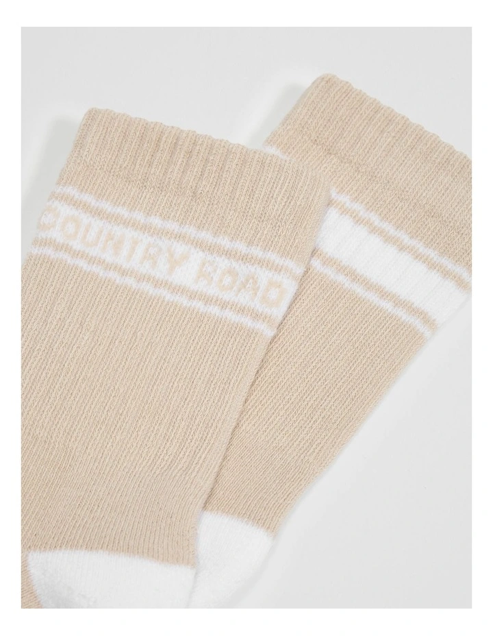Organically Grown Cotton Blend Sport Crew Sock in Shell image 2
