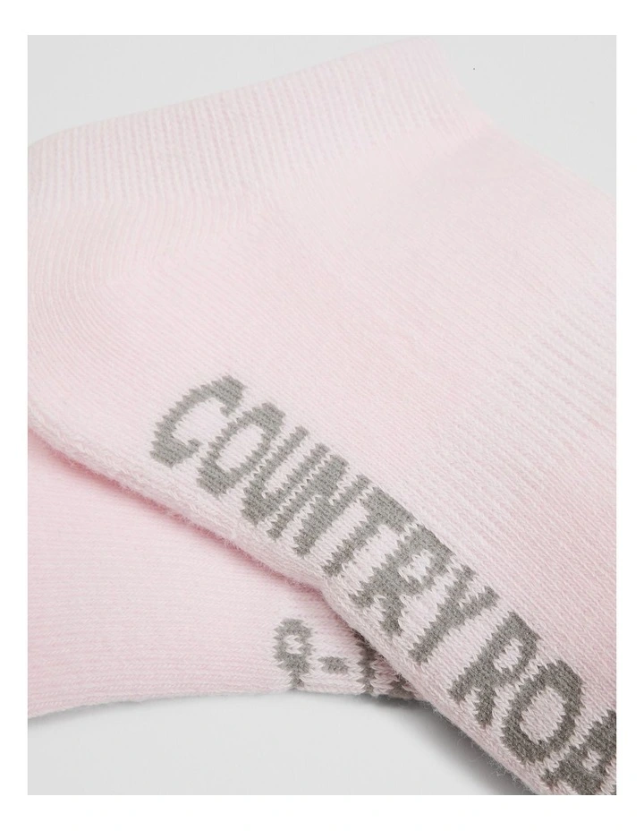 Organically Grown Cotton Blend Cushion Sock Pack of 3 in Pink Multi image 2